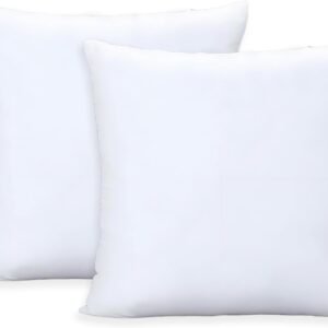 Throw Pillows Insert Set of 2, White 26x26 in Pillow Inserts with 100% Cotton Cover,Bed and Couch Decorative Stuffer Pillows,Indoor Pillows for Sofa