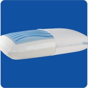King Size Memory Foam Cooling Pillow with  Cooling Gel, Removable Machine-Washable Cover, Made in The USA, White