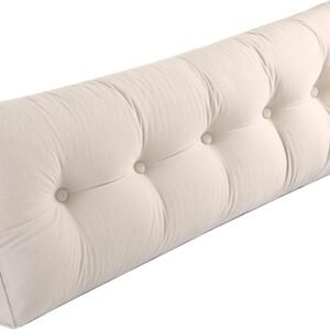 Husband headboard Pillow Large Back Rest Support Reading Pillows for Sitting in Bed for Adults Triangle Velvet Wedge Pillow headboard King Size, Beige