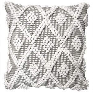 Decorative Throw Pillow Cover, 20" W x 20" L, Gray - Square Pillow - Gray Diamond Pillow - Textured Pillows  Decor -  Throw Pillows For Bed, Couch, Or Chair