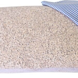 Pillow, Made in Japan, Wooden Hinoki, Square Ball (Large), Mesh Bag Included, Pillow Case Included, Prevents Stuffiness